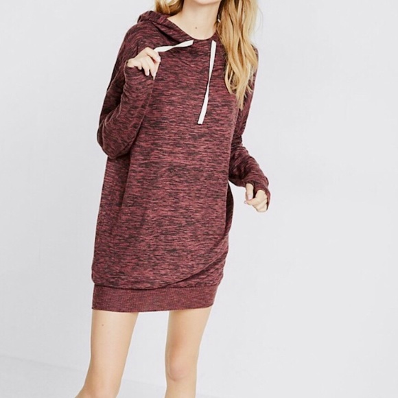 Express | Dresses | Express Hooded Sweatshirt Dress Marled | Poshmark